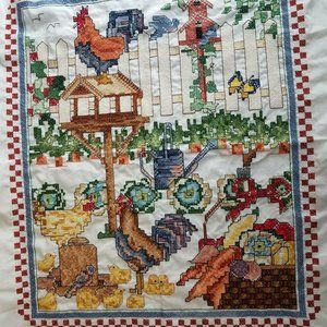 Handmade Large Cross Stitch Wallhanging